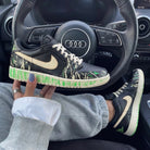 Black Green Beige splash Custom Air Jordan 1-shecustomize