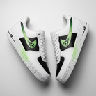 Black Green Soccer Ball Splatter Custom Air Force 1-shecustomize