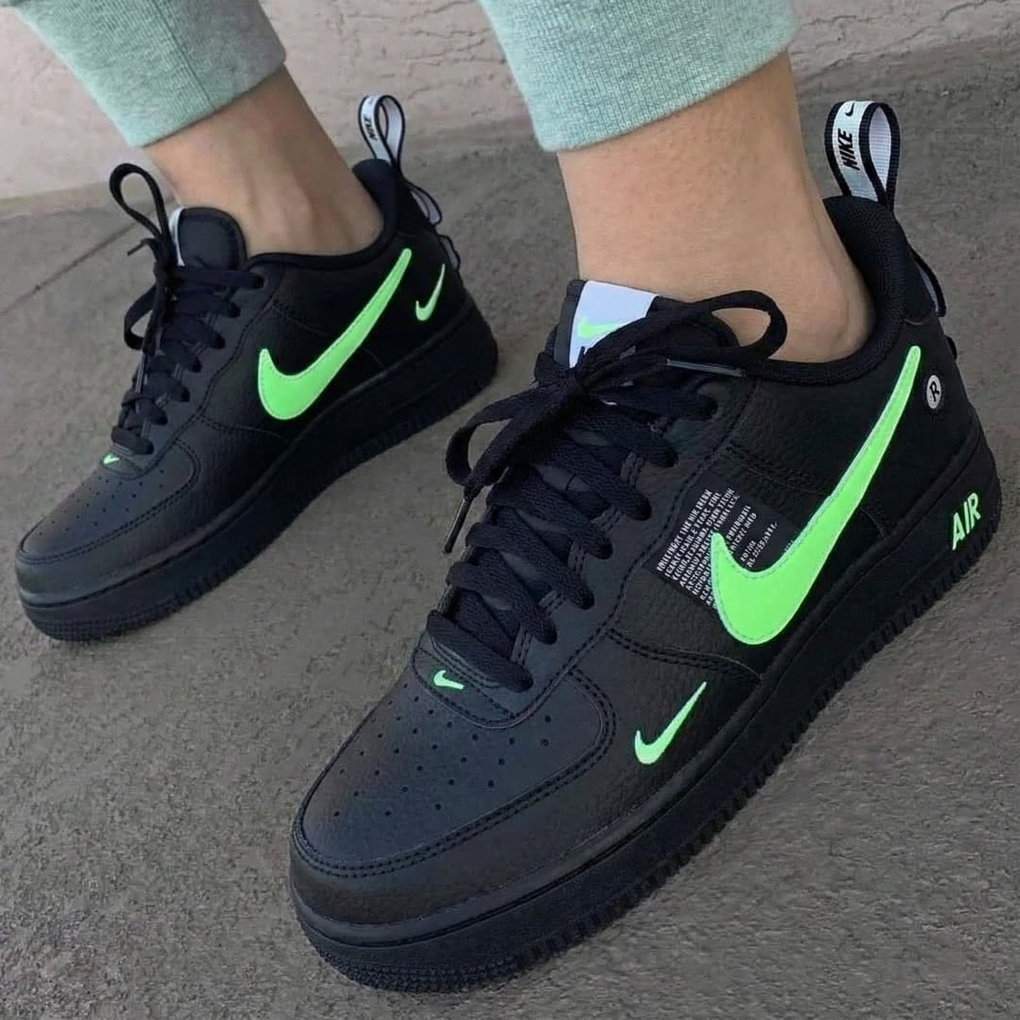 Black Neon - Green Custom Air Force 1-shecustomize