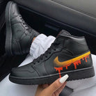 Black Orange Yellow Dripping Custom Air Jordan 1-shecustomize