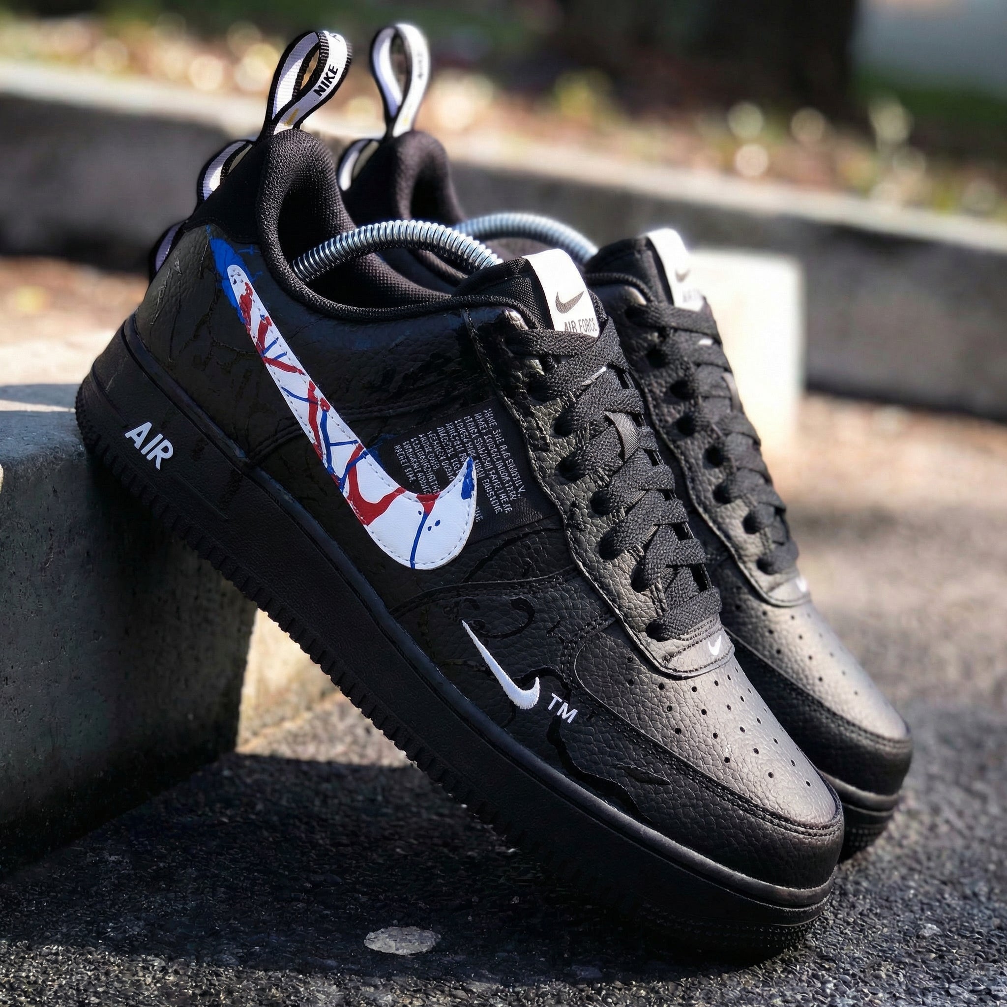 Black Paint - Splatter Custom Air Force 1-shecustomize