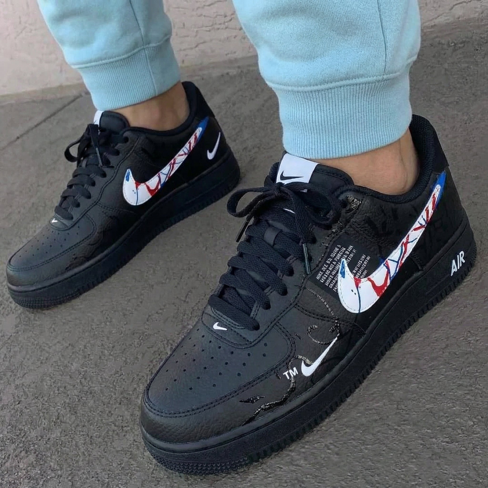 Black Paint - Splatter Custom Air Force 1-shecustomize