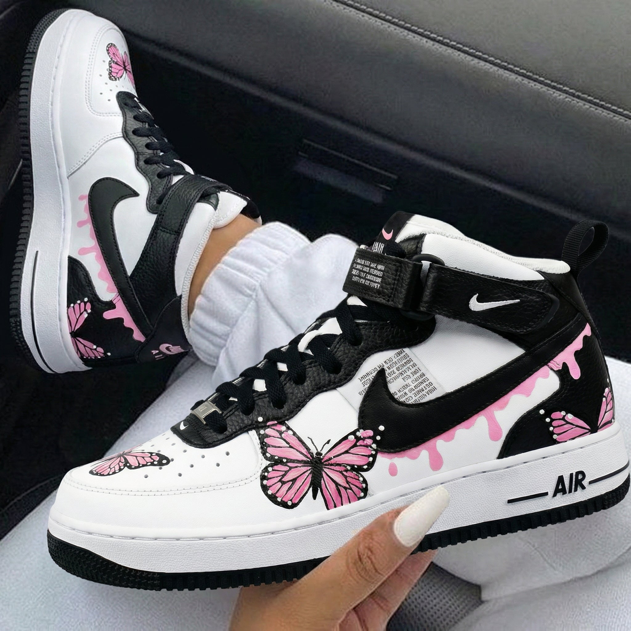 Black Pink Butterflies Custom Air Force 1-shecustomize