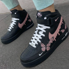 Black Pink Butterflies Custom Air Force 1-shecustomize