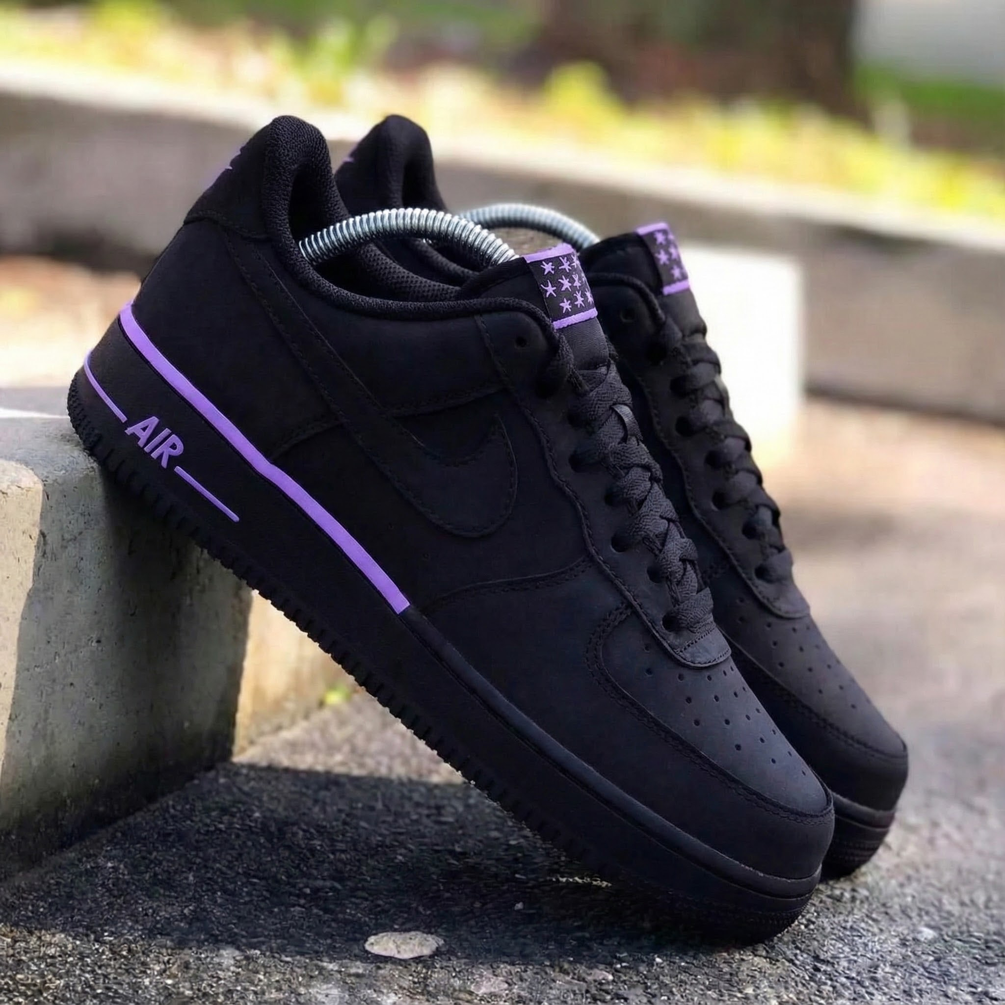 Black Purple Star Custom Air Force 1-shecustomize