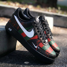 Black Red Green Striped Splatter Custom Air Force 1-shecustomize