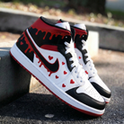 Black Red Heart Drip Custom Air Jordan 1-shecustomize