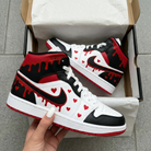 Black Red Heart Drip Custom Air Jordan 1-shecustomize