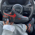 Black Red Hearts Dripping Custom Custom Air Force 1-shecustomize