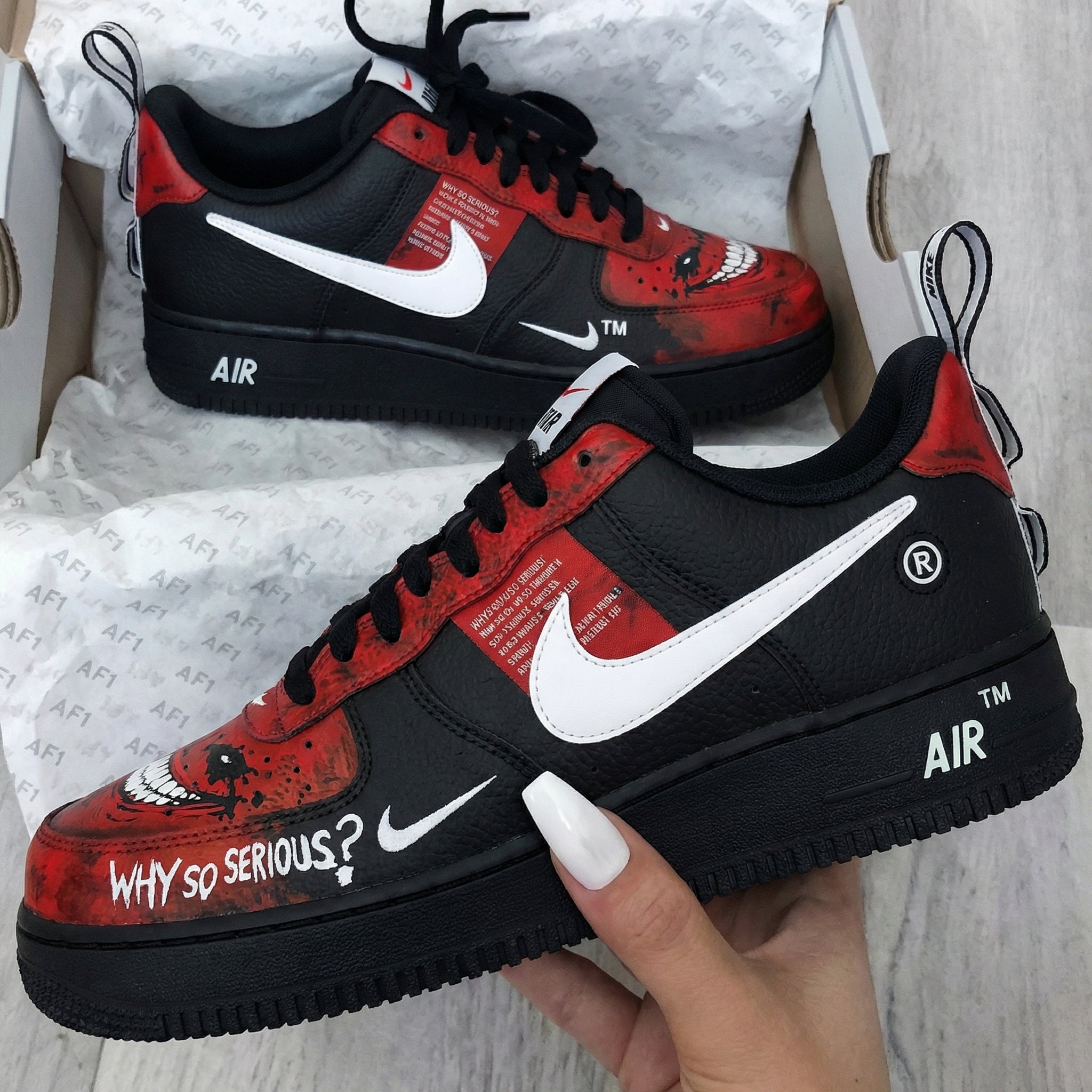 Black Red Joker Theme Custom Air Force 1-shecustomize