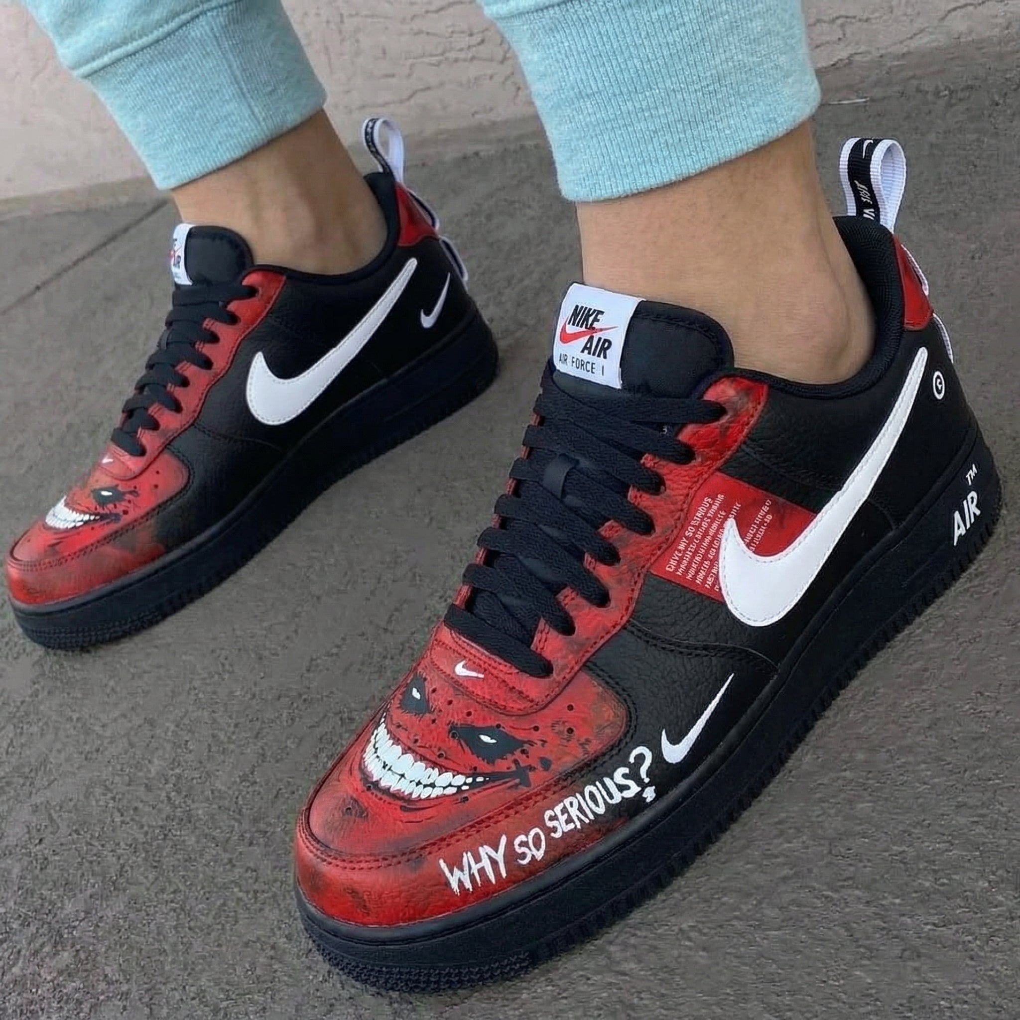 Black Red Joker Theme Custom Air Force 1-shecustomize