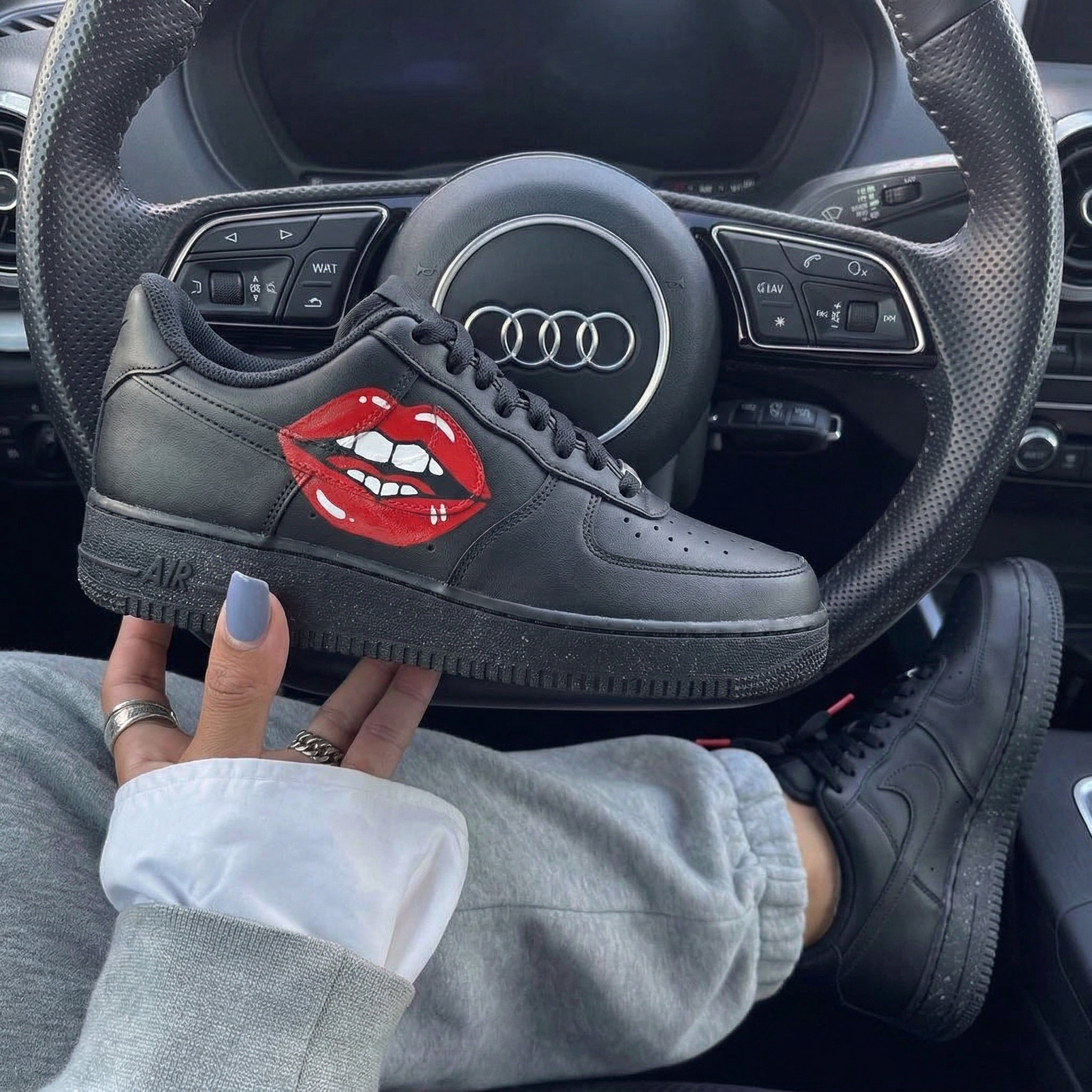 Black Red Lips Custom Air Force 1-shecustomize