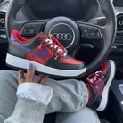 Black Red Purple LV Monogram Custom Air Force 1-shecustomize