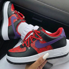 Black Red Purple LV Monogram Custom Air Force 1-shecustomize