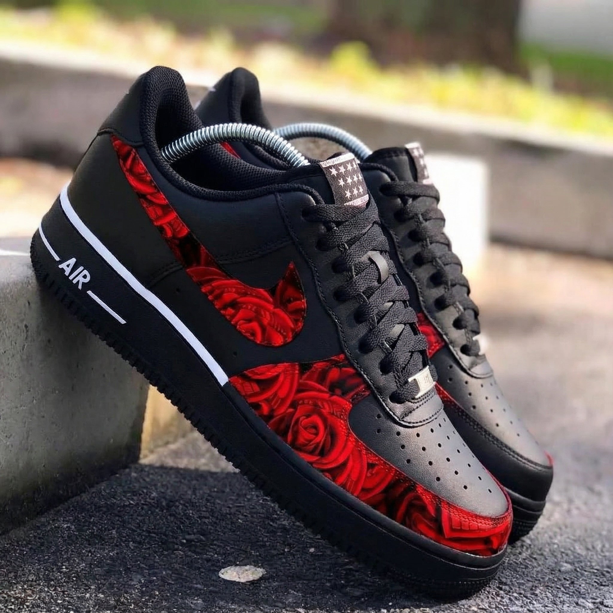 Black Red Roses Custom Air Force 1-shecustomize