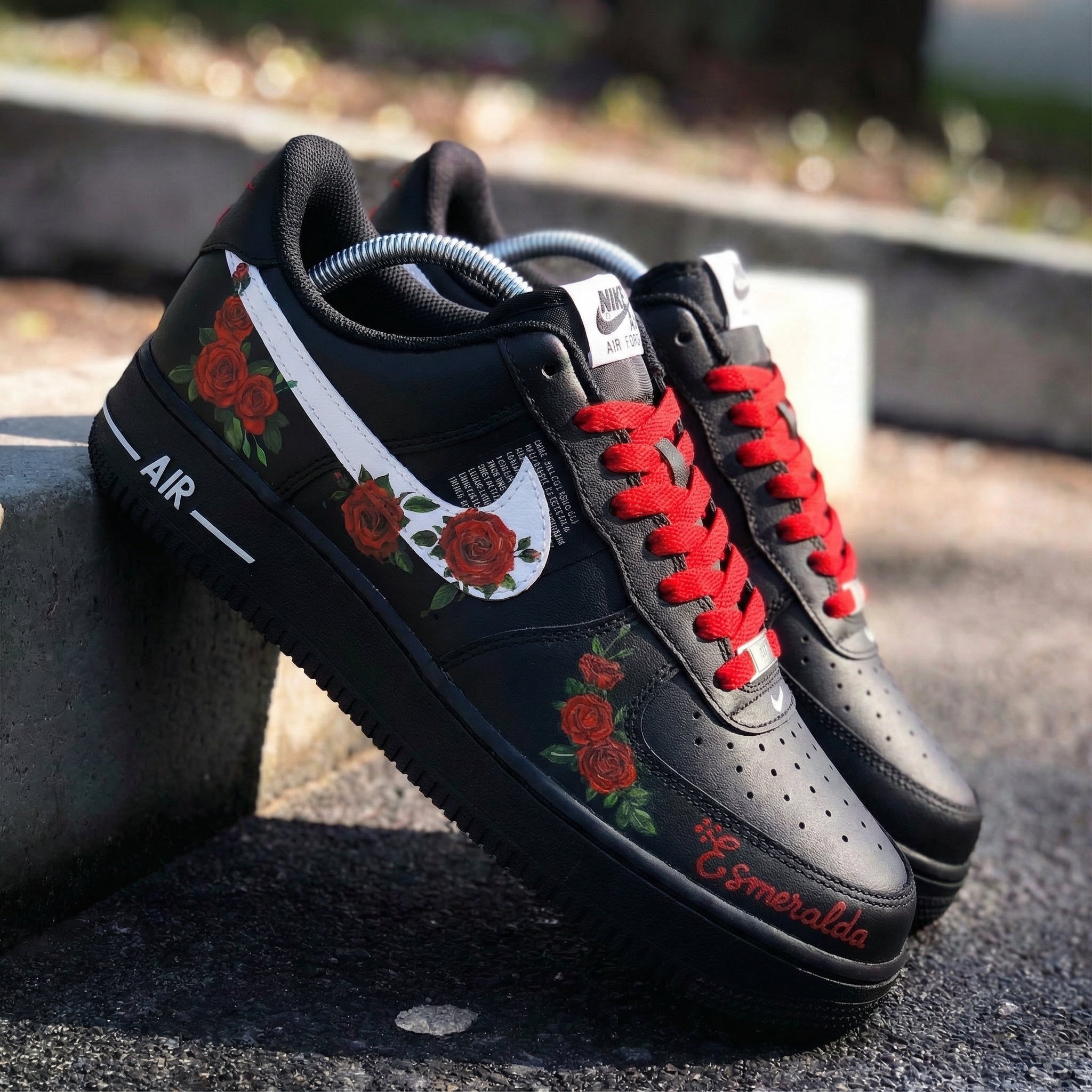 Black Rose Pattern Custom Air Force 1-shecustomize