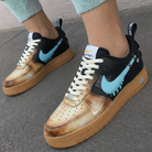 Black Tan Baby Blue Dripping Custom Air Force 1-shecustomize