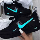 Black Teal Custom Air Force 1-shecustomize