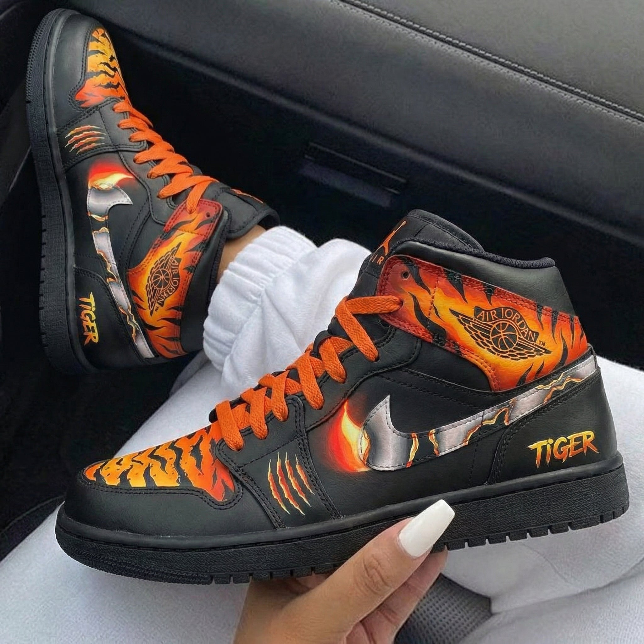 Black Tiger - Flame Custom Air Jordan 1-shecustomize
