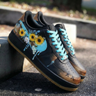 Black Turquoise Sunflower Custom Air Force 1-shecustomize