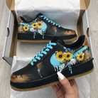 Black Turquoise Sunflower Custom Air Force 1-shecustomize