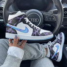 Black White Purple Lightning Custom Air Jordan 1-shecustomize