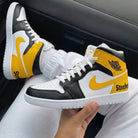 Black Yellow White Steelers Custom Air Jordan 1-shecustomize