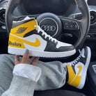 Black Yellow White Steelers Custom Air Jordan 1-shecustomize