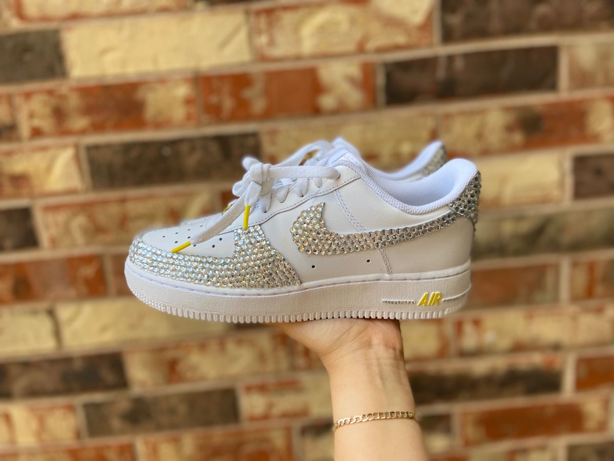 Bling Silver Rhinestone Sparkle Custom Air Force 1-shecustomize