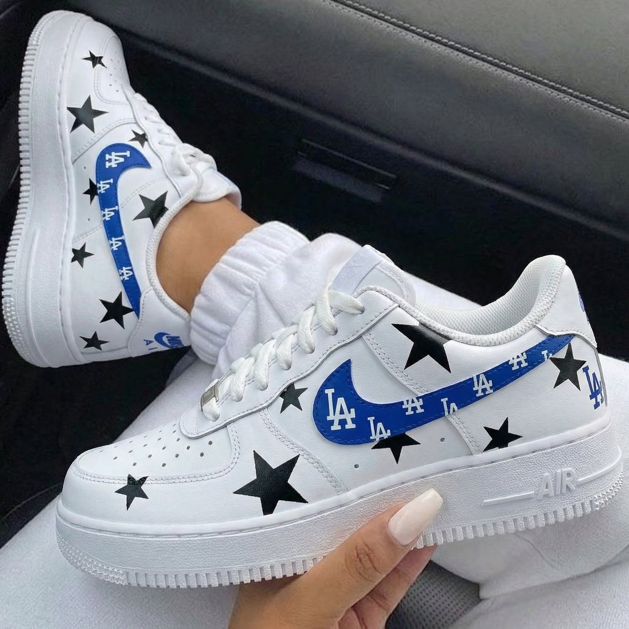 Blue Black Stars LA Logo Custom Air Force 1-shecustomize