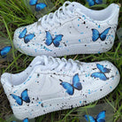 Blue Butterfly Splatter Custom Air Force 1-shecustomize
