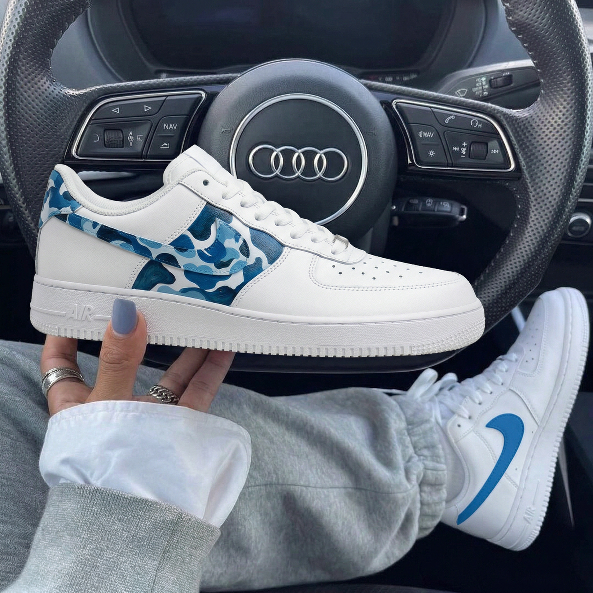 Blue Camo Custom Air Force 1-shecustomize