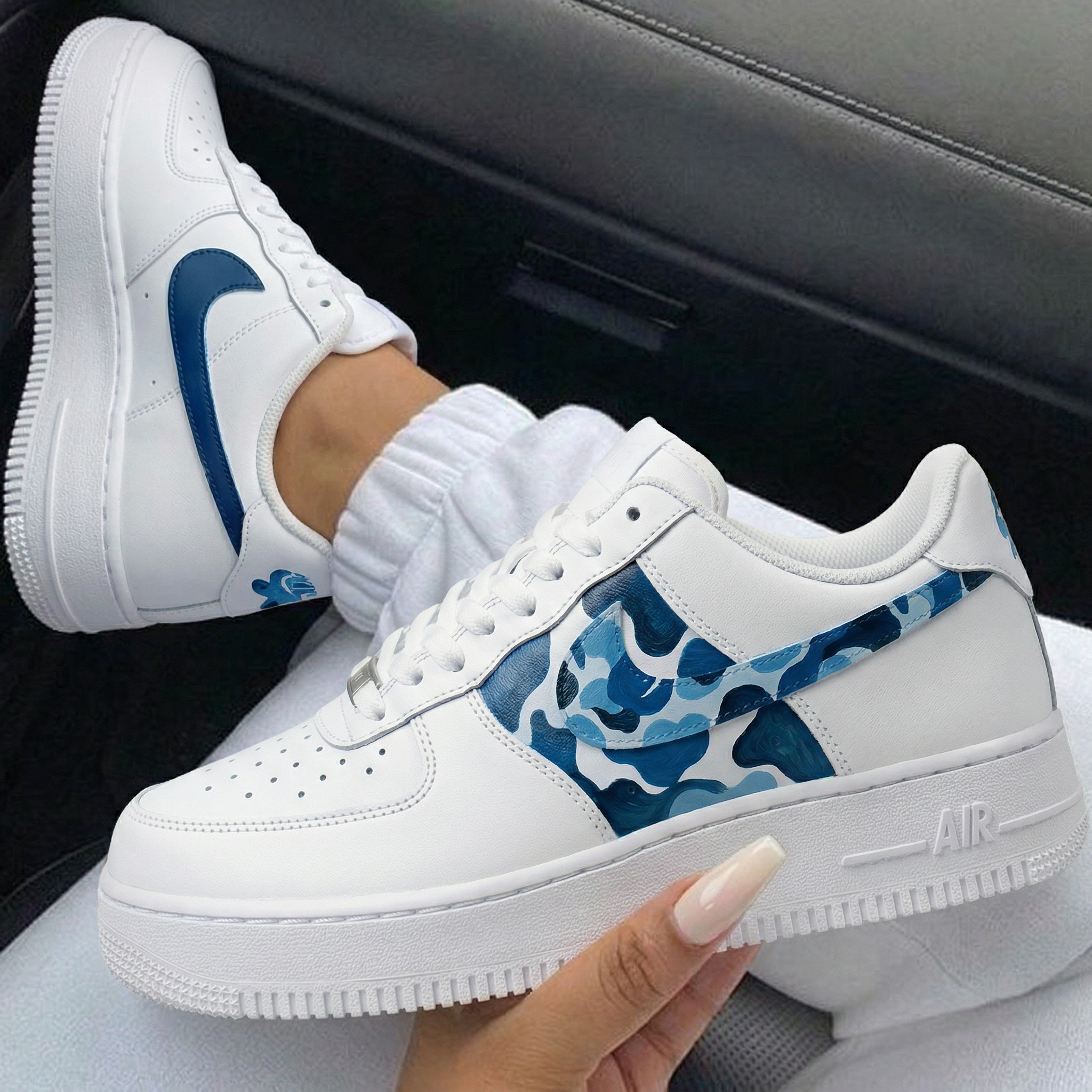 Blue Camo Custom Air Force 1-shecustomize