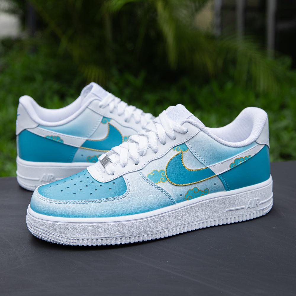 Blue Cloud Air Force 1s Custom Shoes Sneakers-shecustomize