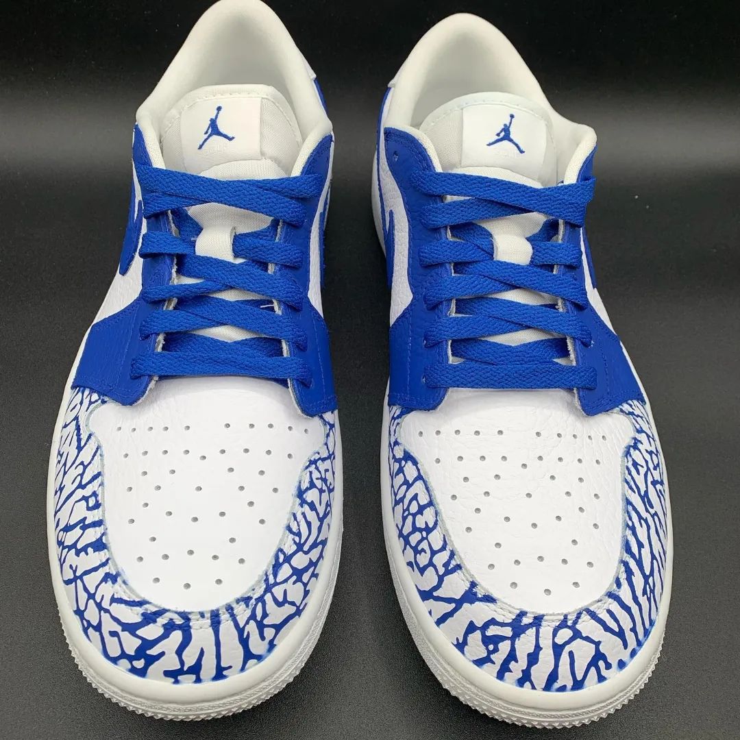 Blue Crackle Custom Air Jordan 1-shecustomize
