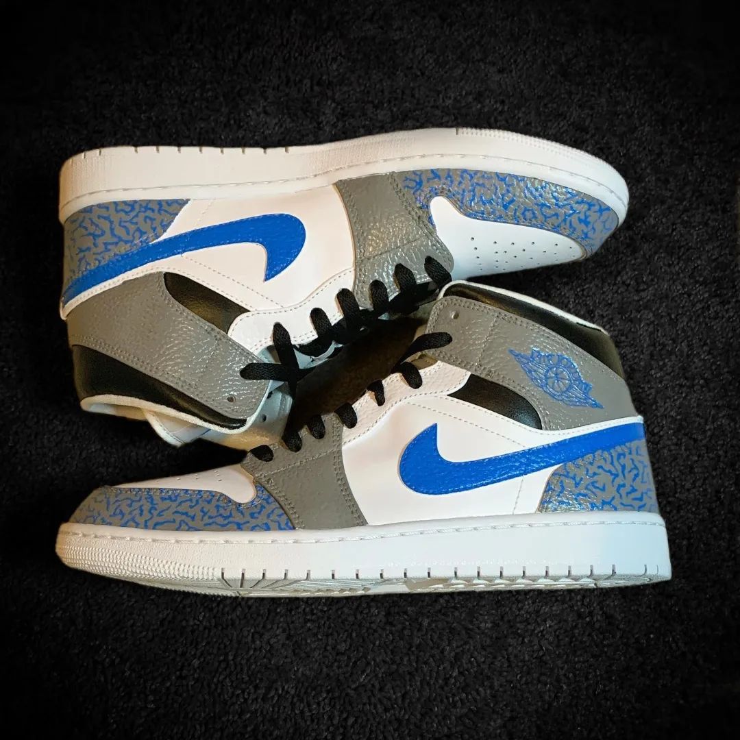 Blue Crackle Pattern Custom Air Jordan 1-shecustomize