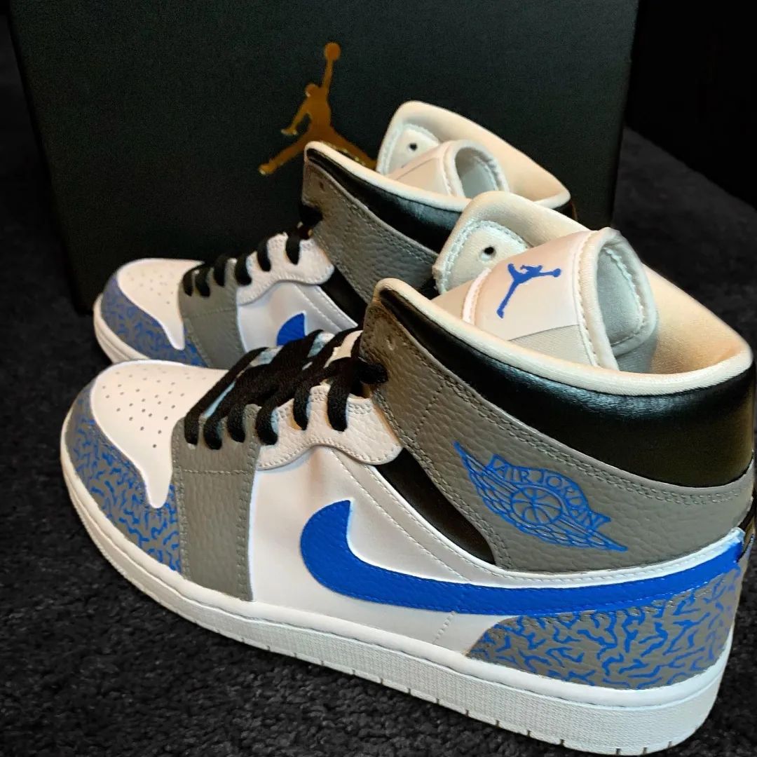 Blue Crackle Pattern Custom Air Jordan 1-shecustomize
