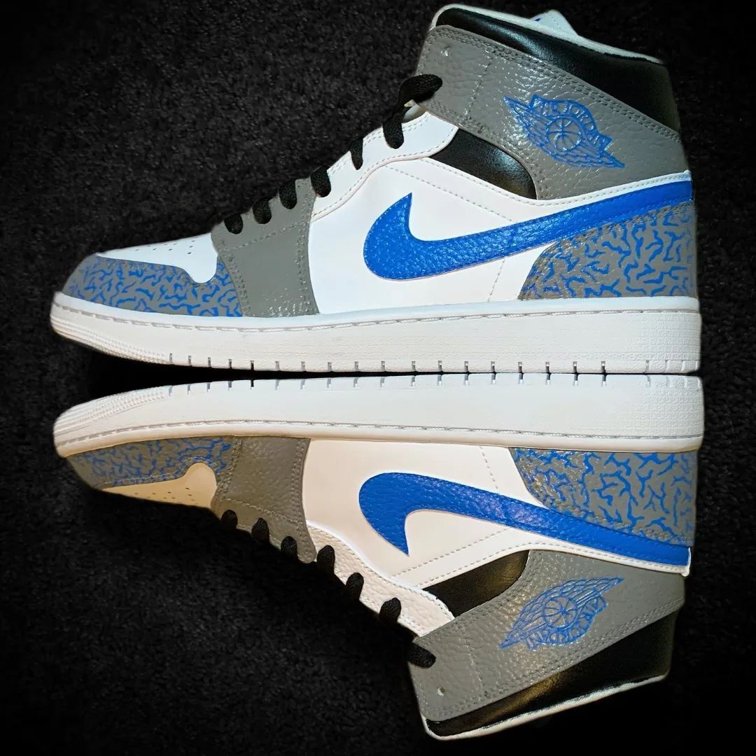 Blue Crackle Pattern Custom Air Jordan 1-shecustomize