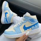 Blue Cream Drip Custom Air Jordan 1-shecustomize