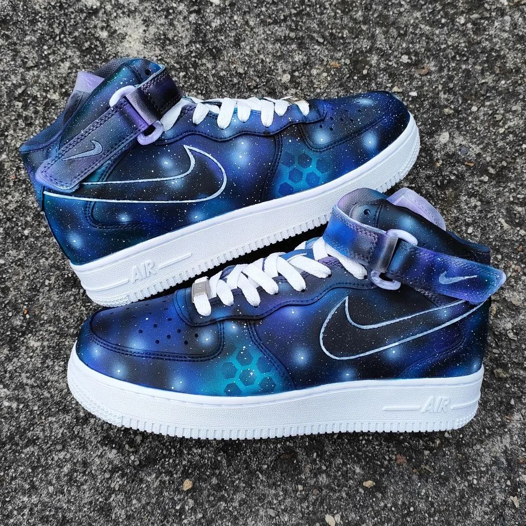 Blue Galaxy Custom Air Force 1 – SHECUSTOMIZE