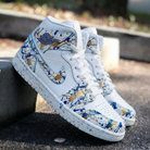 Blue Gold Splatter Custom Air Jordan 1-shecustomize