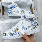 Blue Gold Splatter Custom Air Jordan 1-shecustomize