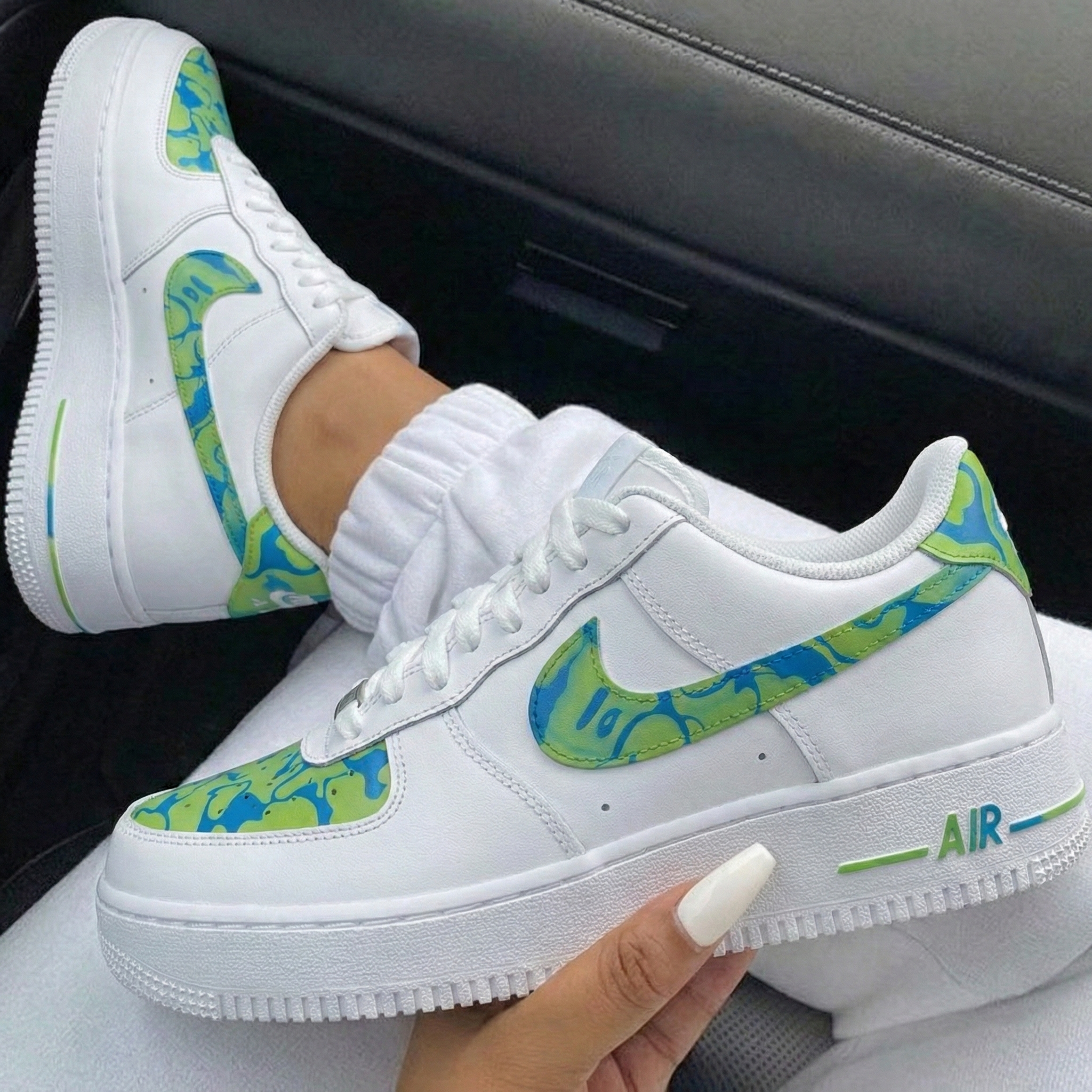 Blue Green Camo Custom Air Force 1-shecustomize