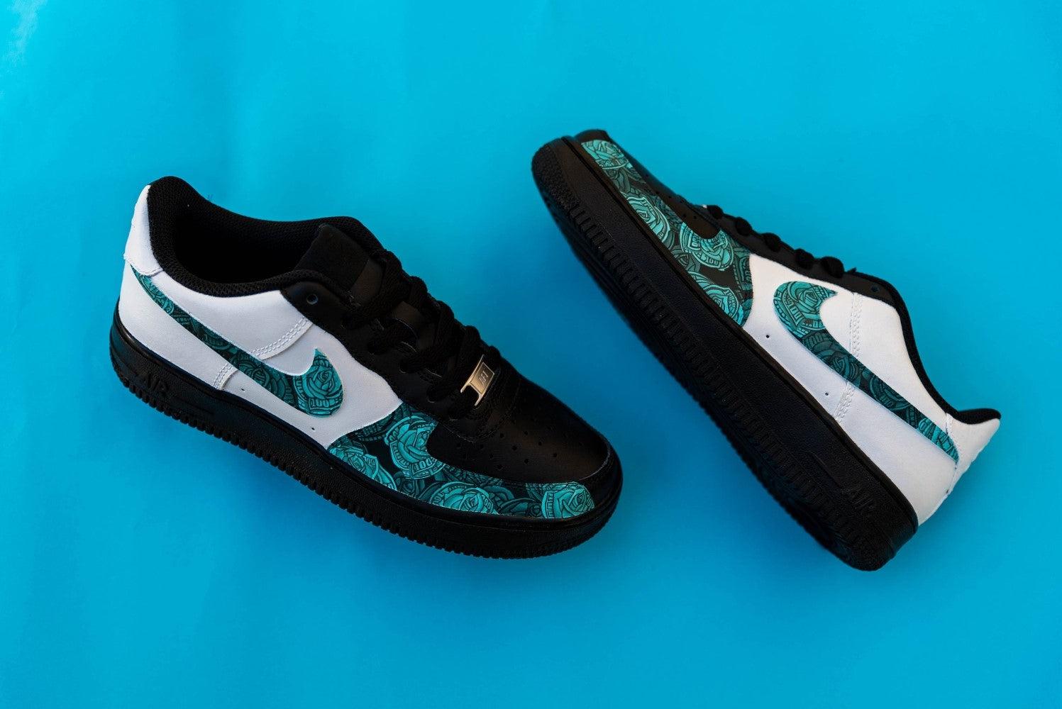 Blue Green Custom Air Force 1-shecustomize
