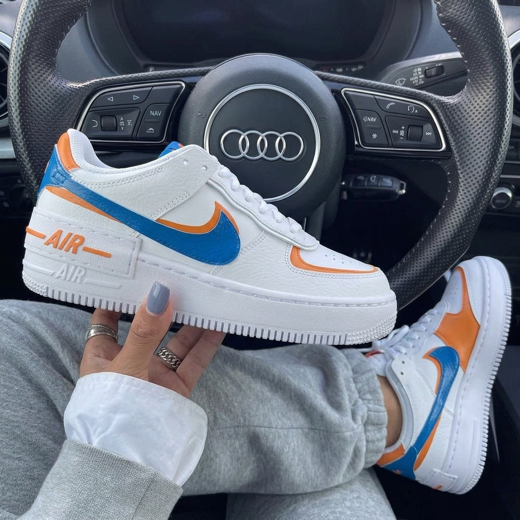 Blue Orange Custom Air Force 1 Shadow-shecustomize
