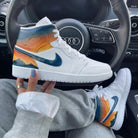 Blue Orange Mountain Sunset Gradient Custom Air Jordan 1-shecustomize