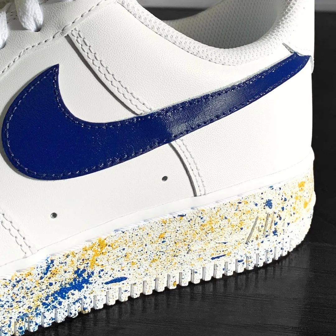 Blue Orange Splatter Custom Air Force 1-shecustomize