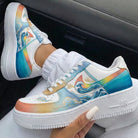 Blue Orange Wave themed Custom Air Force 1-shecustomize