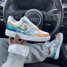 Blue Orange Wave themed Custom Air Force 1-shecustomize