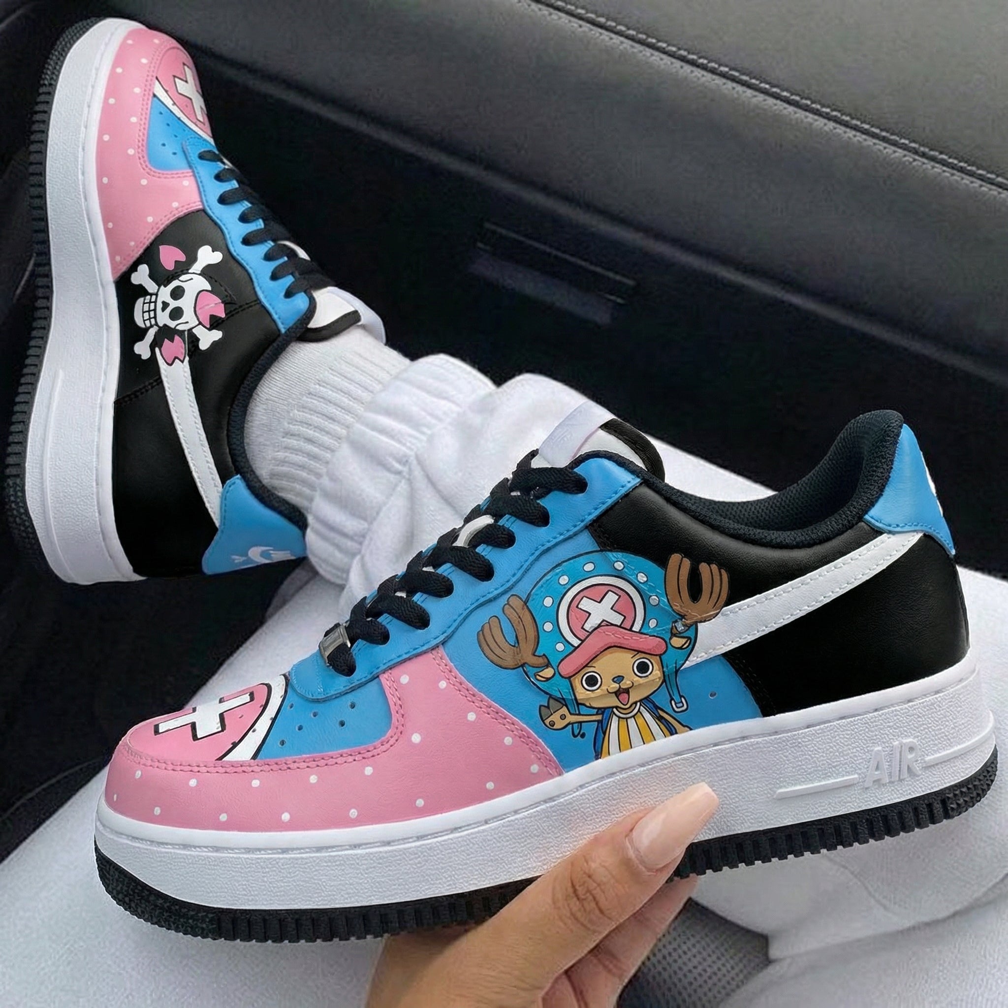 Blue Pink Black One Piece Chopper Skull Custom Air Force 1-shecustomize